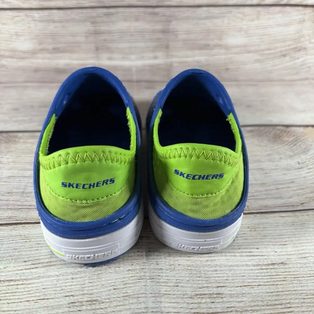 Skechers Guzman Foamies Steps Aqua Surge Kids Shoes Size 10 US Blue/ Green